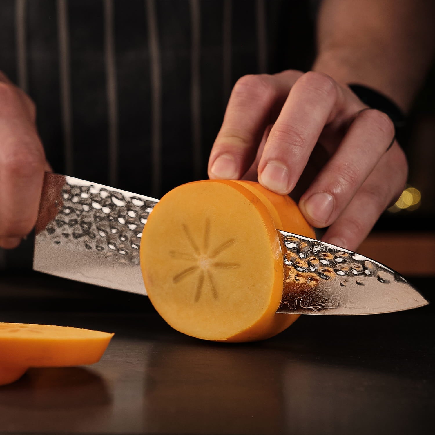 Couteau de chef Raijin en acier Damas 8,5″